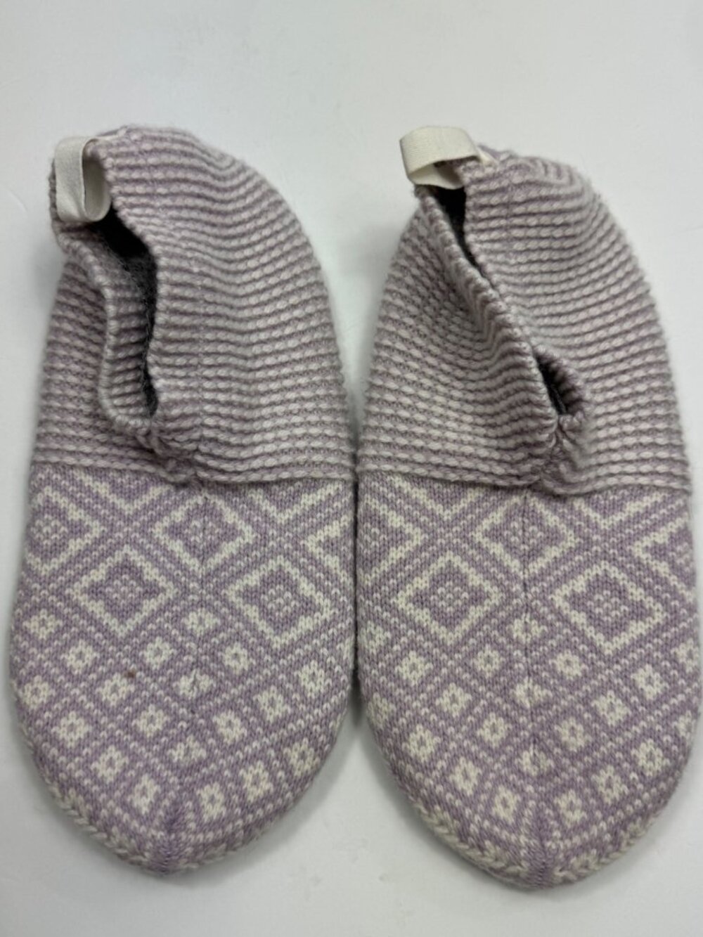 Bombas Womens Griipper Slippers Sz M Lavender Fair Isle Fleece Lined - Picture 4 of 9